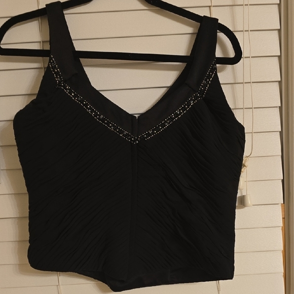 Black Sleeveless Embellished Bustier Tank Top - Picture 6 of 16